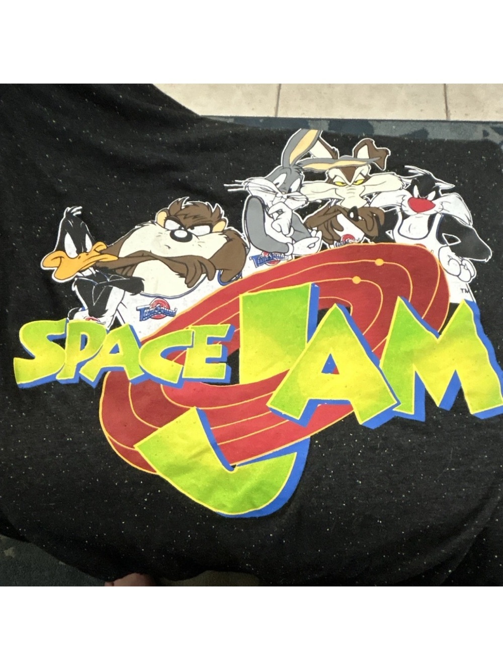 Space Jam Graphic Tee - Black with Multicolor Logo